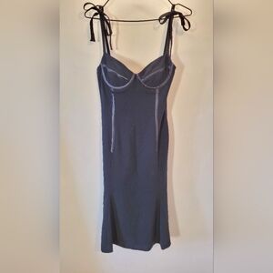 Moschino Cheap And Chic Black Bustier Top Midi Dress - Size 8